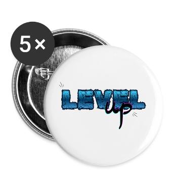 Level Up, Geburtstag  - Buttons groß 56 mm (5er Pack) - Weiß - Vorne
