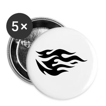 Flammes d’un feu - Lot de 5 grands badges (56 mm) - blanc - Devant