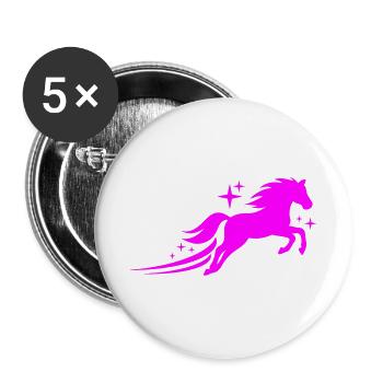 Pferd Galopp Sterne Pink Symbol - Buttons groß 56 mm (5er Pack) - Weiß - Vorne
