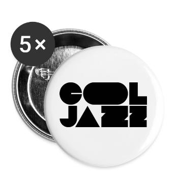 Logo jazz audacieux et cool - Lot de 5 grands badges (56 mm) - blanc - Devant