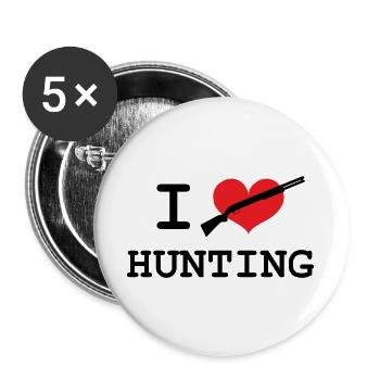 J'aime chasser - Lot de 5 grands badges (56 mm) - blanc - Devant