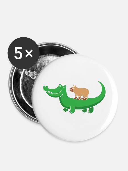 Capibara Capybara - Buttons groß 56 mm (5er Pack) - Weiß