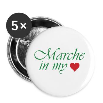 Marche in My Heart - Buttons large 2.2''/56 mm (5-pack) - white - Front