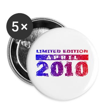 16. Geburtstag Limited Edition 04/2010 - Buttons groß 56 mm (5er Pack) - Weiß - Vorne