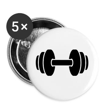Haltérophilie - Lot de 5 grands badges (56 mm) - blanc - Devant