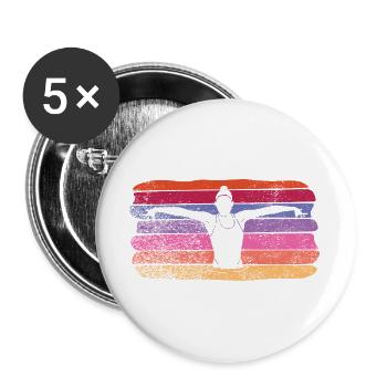 Artistic Swim Team Synchronschwimmen - Buttons groß 56 mm (5er Pack) - Weiß - Vorne