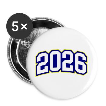 2026 year - Buttons large 2.2''/56 mm (5-pack) - white - Front