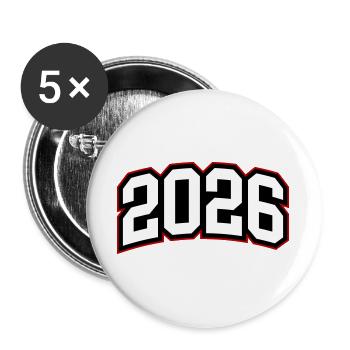 2026 year - Buttons large 2.2''/56 mm (5-pack) - white - Front