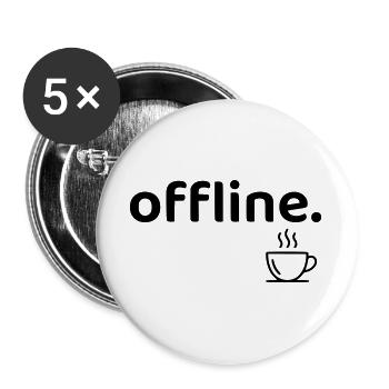Offline minimalistisches Kaffee-Hemd - Buttons groß 56 mm (5er Pack) - Weiß - Vorne