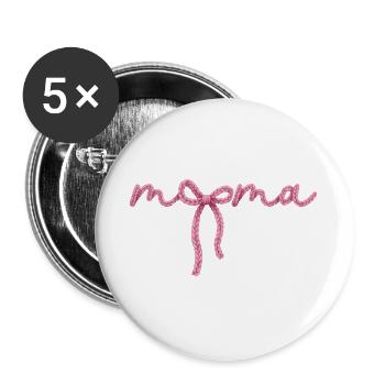 Mama Schleife  - Buttons groß 56 mm (5er Pack) - Weiß - Vorne