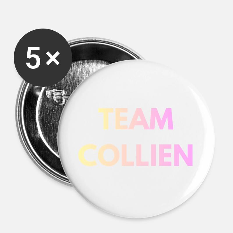 Team Collien Gradient Text - Buttons groß 56 mm (5er Pack) - Weiß