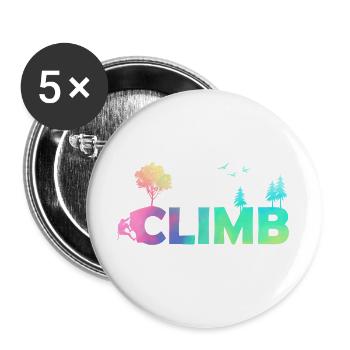 Climb Farbverlauf Naturkletter - Buttons groß 56 mm (5er Pack) - Weiß - Vorne