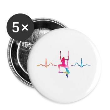 Aerialist Hearbeat EKG Cloud Swing Trapez - Buttons groß 56 mm (5er Pack) - Weiß - Vorne