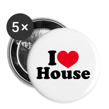 J’aime la maison - Lot de 5 grands badges (56 mm) - blanc - Devant