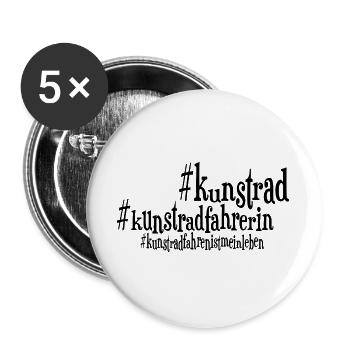 Kunstrad, Kunstradfahren, Hallenradsport - Buttons groß 56 mm (5er Pack) - Weiß - Vorne