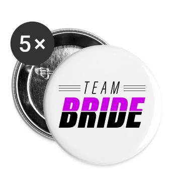 Team Bride - Buttons large 2.2''/56 mm (5-pack) - white - Front