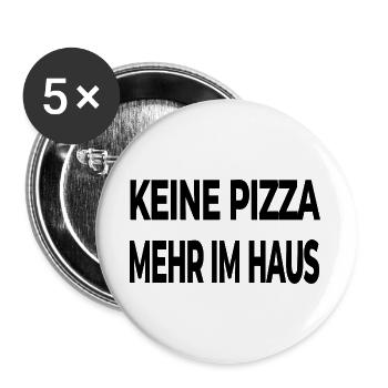 Pizza - Buttons groß 56 mm (5er Pack) - Weiß - Vorne
