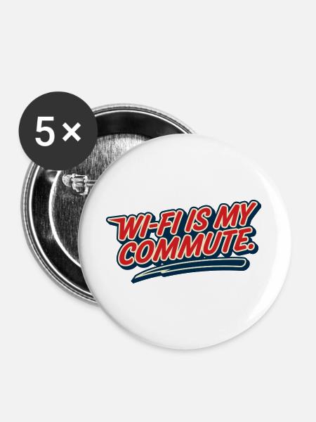 WLAN-Pendel, Hausaufgabe, Humor-Nerd, - Buttons groß 56 mm (5er Pack) - Weiß