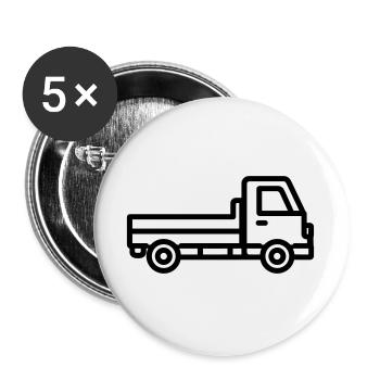 Lkw - Buttons groß 56 mm (5er Pack) - Weiß - Vorne