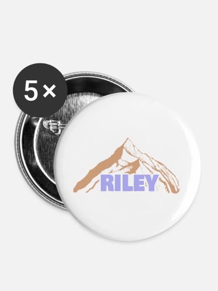 Spass Riley - Buttons groß 56 mm (5er Pack) - Weiß