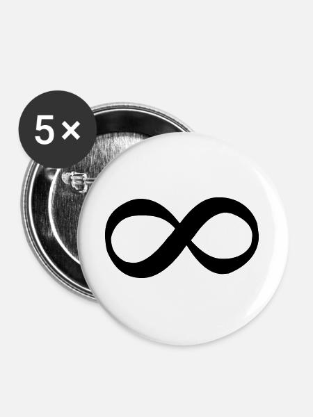 Unendlich - Buttons groß 56 mm (5er Pack) - Weiß