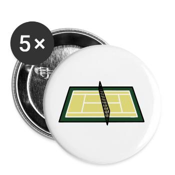 Tennisplatz Court Netz Geometrisch - Buttons groß 56 mm (5er Pack) - Weiß - Vorne
