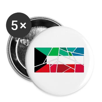 Flag Kuwait - Buttons large 2.2''/56 mm (5-pack) - white - Front