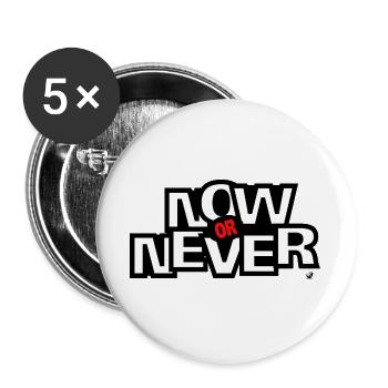 Aujourd’hui Ore Never Lettering - Lot de 5 grands badges (56 mm) - blanc - Devant