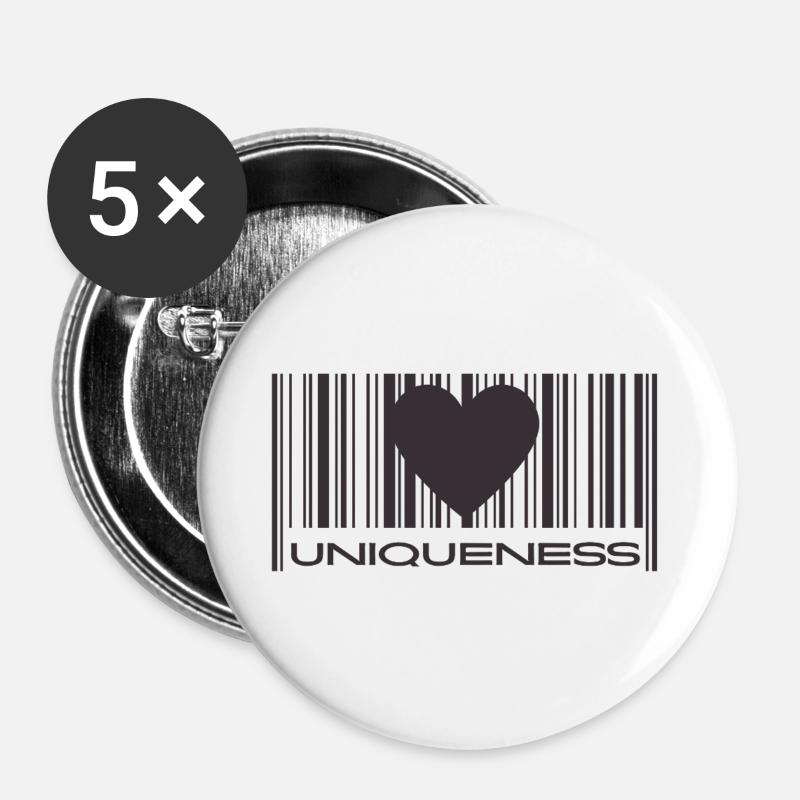 Uniqueness - Buttons groß 56 mm (5er Pack) - Weiß
