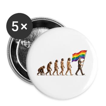 LGBTQ-Pride-Monat – Pride-Entwicklung - Buttons groß 56 mm (5er Pack) - Weiß - Vorne