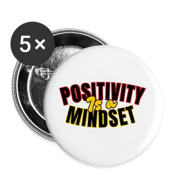 Positivität: Einstellung - Buttons groß 56 mm (5er Pack) - Weiß - Vorne