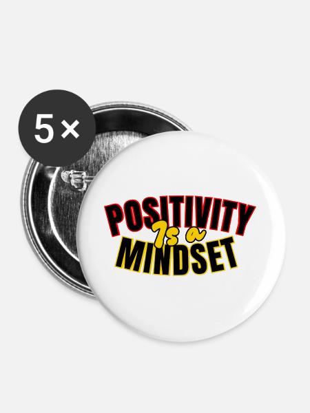 Positivität: Einstellung - Buttons groß 56 mm (5er Pack) - Weiß