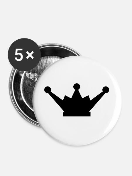 Krone - Buttons groß 56 mm (5er Pack) - Weiß