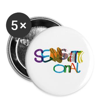 Sensationell wundervoll - Buttons groß 56 mm (5er Pack) - Weiß - Vorne