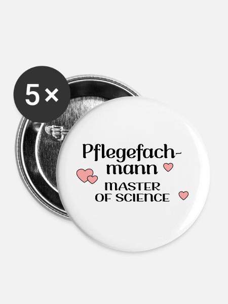 STUDIUM PFLEGE PFLEGEFACHMANN - Buttons groß 56 mm (5er Pack) - Weiß