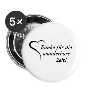 Kindergarten Danke Abschiedsgeschenk - Buttons groß 56 mm (5er Pack) - Weiß - Vorne