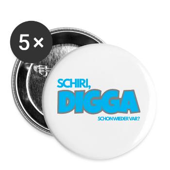 SCHIRI, DIGGA. Schon wieder VAR? - Buttons groß 56 mm (5er Pack) - Weiß - Vorne