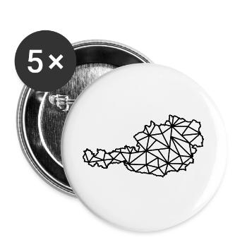 Österreich - Buttons groß 56 mm (5er Pack) - Weiß - Vorne