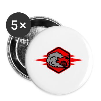 Car Gas Icon Car Racing - Buttons large 2.2''/56 mm (5-pack) - white - Front