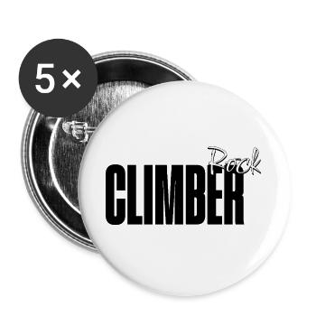 Classic Rock Climbing Wear Modern Design Boulderer - Buttons large 2.2''/56 mm (5-pack) - white - Front