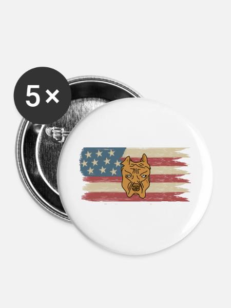 Nationaler Hundemonat - Buttons groß 56 mm (5er Pack) - Weiß