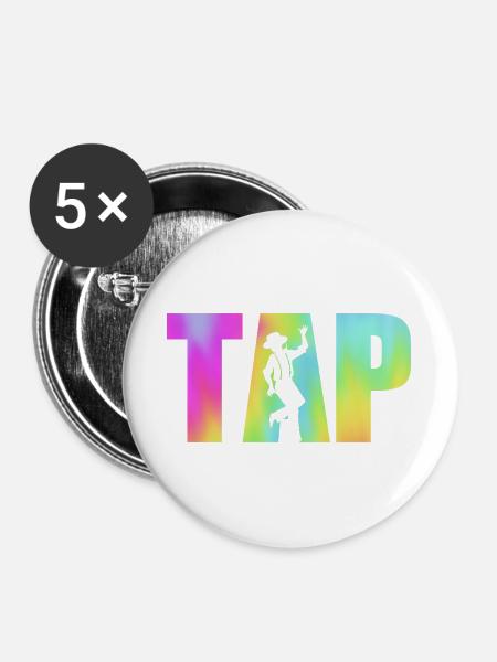 Tanzlehrer - Buttons groß 56 mm (5er Pack) - Weiß