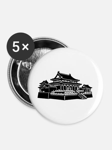 Verbotene Stadt Kaiserpalast Peking - Buttons groß 56 mm (5er Pack) - Weiß