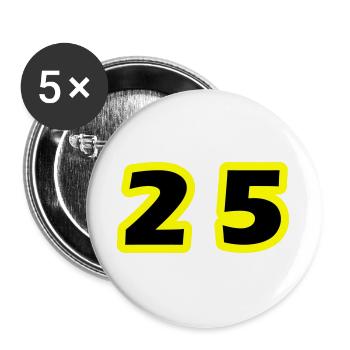 25 Zahl symbol - Buttons groß 56 mm (5er Pack) - Weiß - Vorne