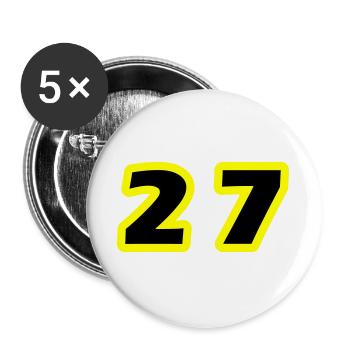27 Number Symbol - Buttons large 2.2''/56 mm (5-pack) - white - Front