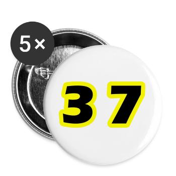 37 Zahl symbol - Buttons groß 56 mm (5er Pack) - Weiß - Vorne