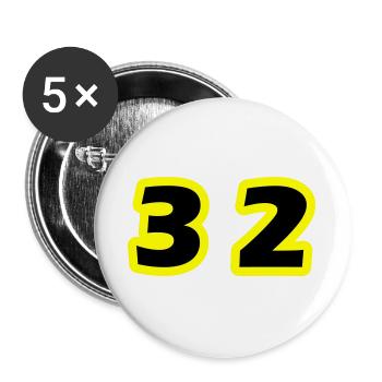 32 Zahl symbol - Buttons groß 56 mm (5er Pack) - Weiß - Vorne