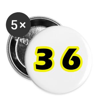 36 Number Symbol - Buttons large 2.2''/56 mm (5-pack) - white - Front