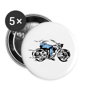 cycliste - Lot de 5 grands badges (56 mm) - blanc - Devant
