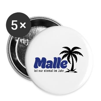 Malle ist nur einmal im Jahr 2027 – blau - Buttons groß 56 mm (5er Pack) - Weiß - Vorne